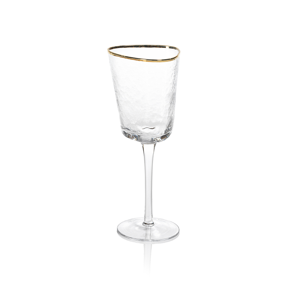 Zodax Aperitivo Triangular Champagne Flute with Gold Rim